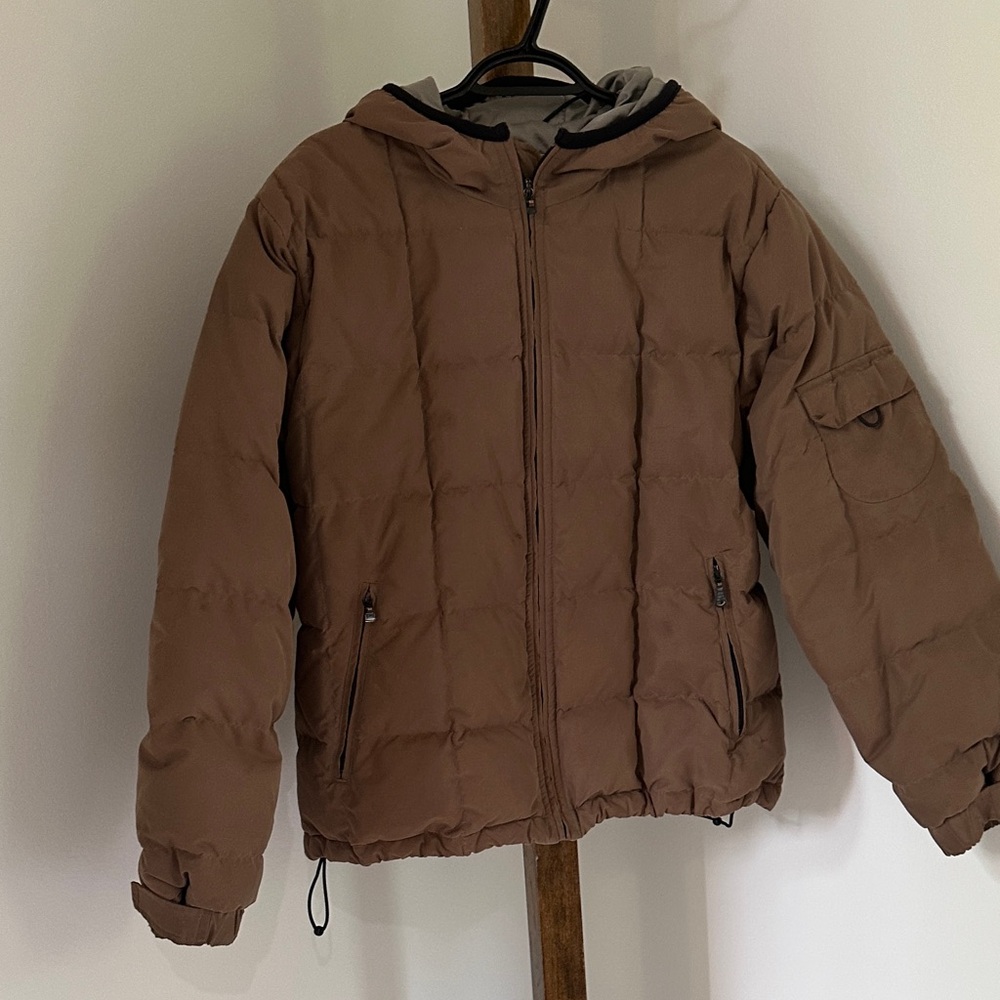 Vintage Brown Eddie Bauer Hooded Puffer Jacket